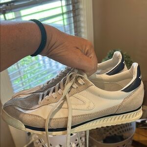 Tretorn White and Blue Sneakers with Classic Design